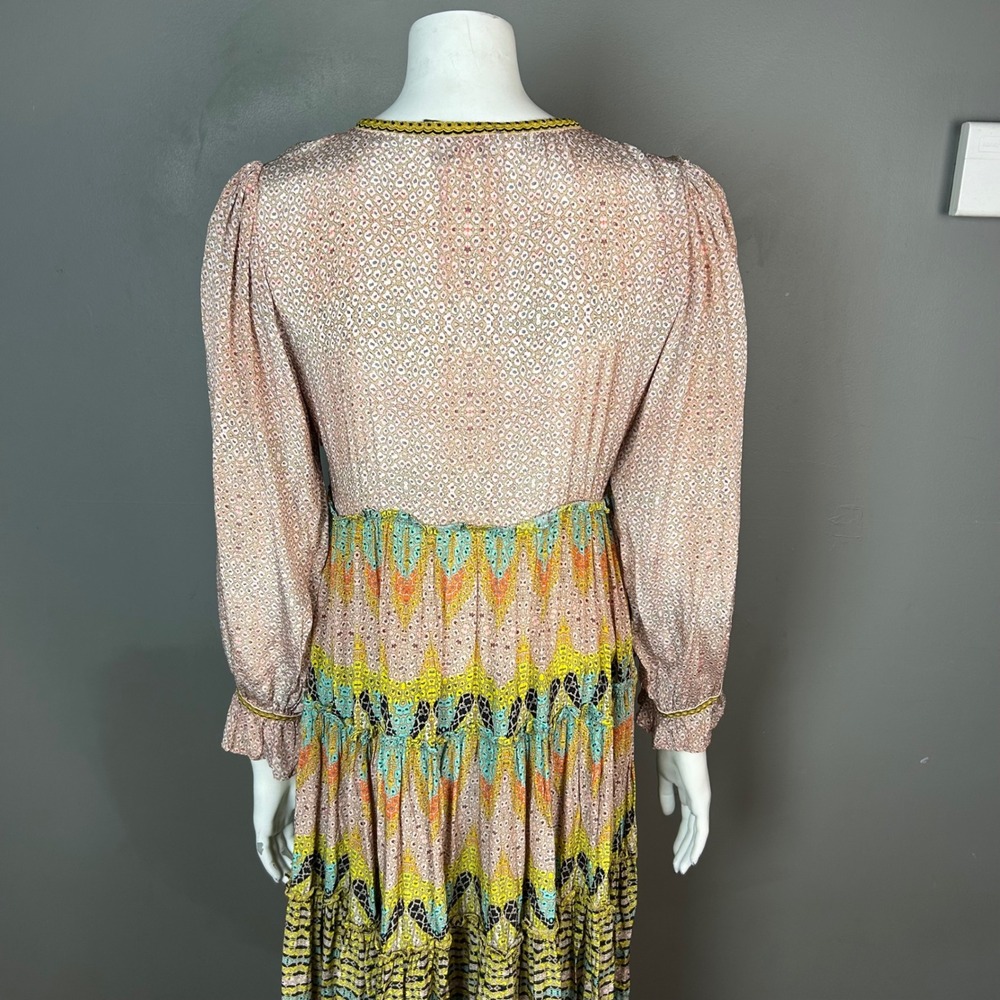 Bhanuni by Jyoti Anthropologie Giorgia Maxi Dress Size 8 boho embroidered - Picture 10 of 15